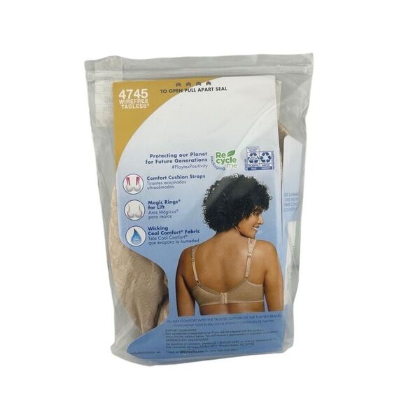 NEW WOMEN SIZE 44C PLAYTEX 18 HOUR ULTIMATE LIFT & SUPPORT NUDE WIREFREE BRA - Picture 3 of 4